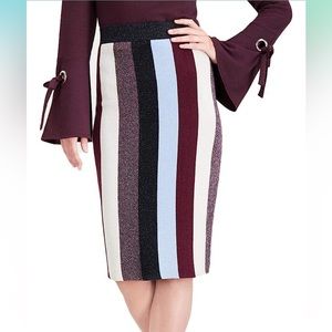 INC internacional consepts multicolor striped pencil midi skirt